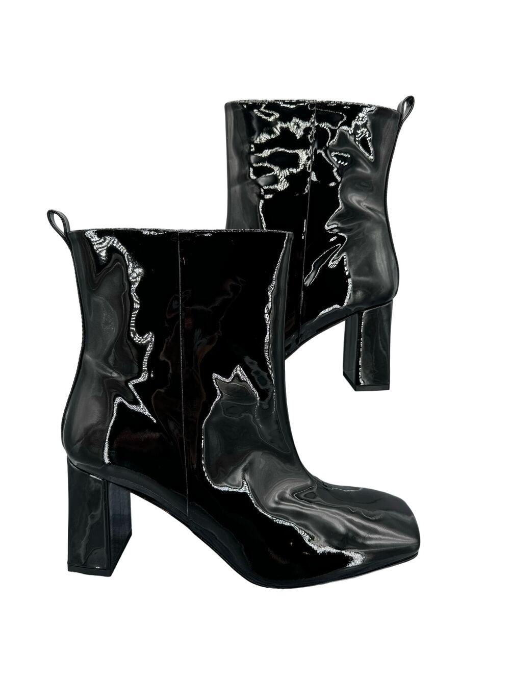NEW Good American Women’s Square Toe Booties Black Size 10